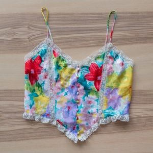 Victoria Secret Floral Chemise Crop Top